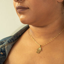 Load image into Gallery viewer, Gold Hamsa Pendant Necklace
