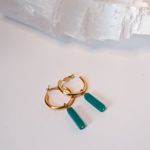 Load image into Gallery viewer, Aeh&#39;ja Gold and Green Aventurine Hoop
