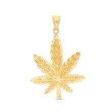 Load image into Gallery viewer, 10K Gold Cannabis Leaf Charm
