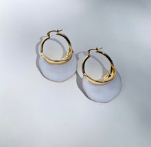 Load image into Gallery viewer, Lena Petal Gold Hoops
